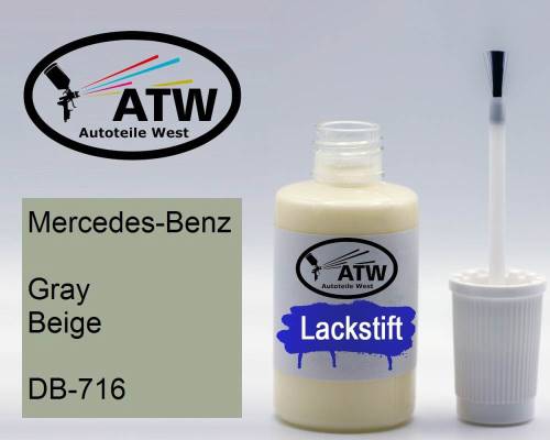 Mercedes-Benz, Gray Beige, DB-716: 20ml Lackstift, von ATW Autoteile West.